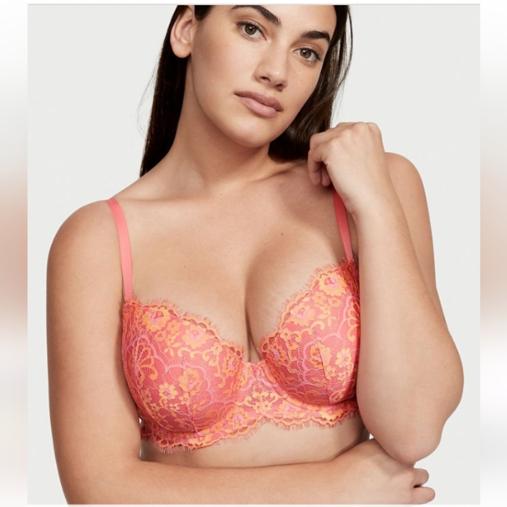 VS Dream Angels Lighty Lined Demi Bra Cocktail Pink NWT